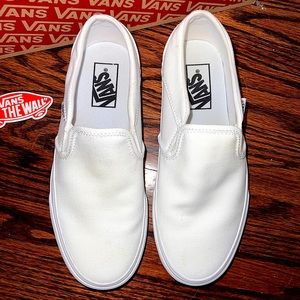Womens white slip on vans
